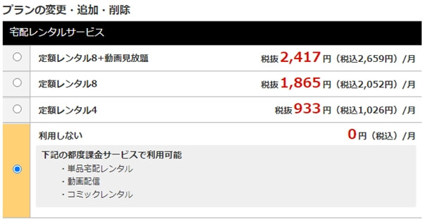 プランの変更・追加・削除